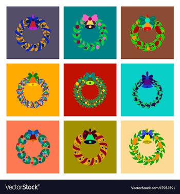 Assembly flat christmas wreath vector image