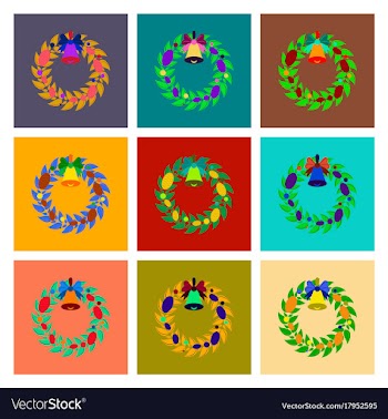 Assembly flat christmas wreath vector image