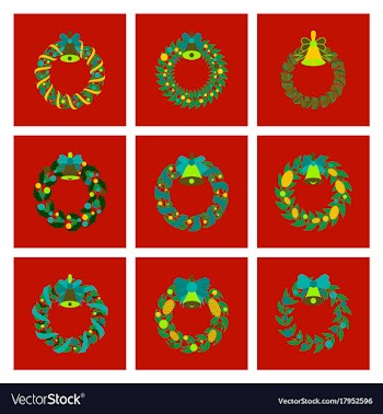 Assembly flat christmas wreath vector image