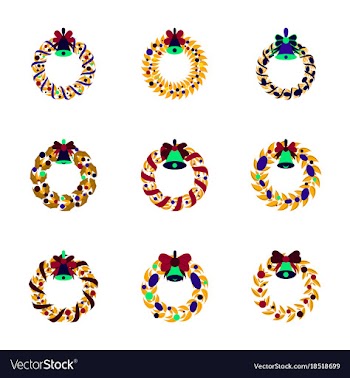 Assembly flat christmas wreath vector image