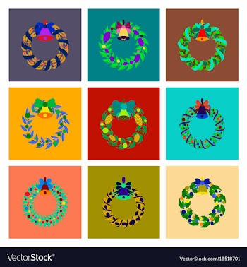 Assembly flat christmas wreath vector image