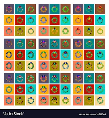 Assembly flat christmas wreath vector image