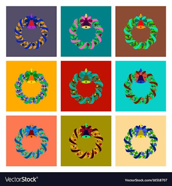 Assembly flat christmas wreath vector image
