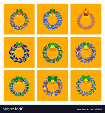 Assembly flat christmas wreath vector image