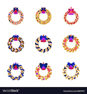 Assembly flat christmas wreath vector image