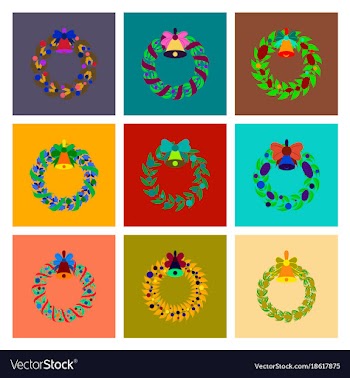 Assembly flat christmas wreath vector image