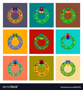 Assembly flat christmas wreath vector image