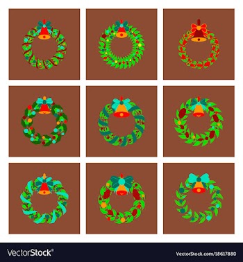 Assembly flat christmas wreath vector image