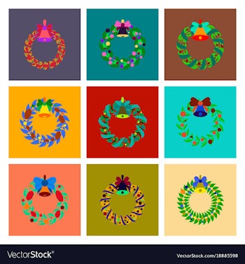 Assembly flat christmas wreath vector image