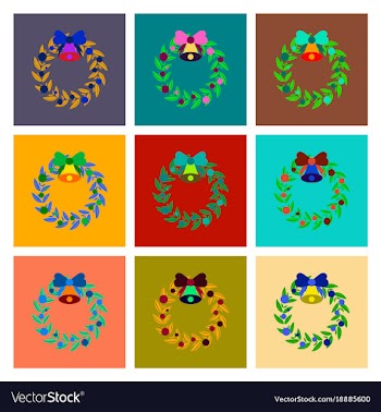 Assembly flat christmas wreath vector image