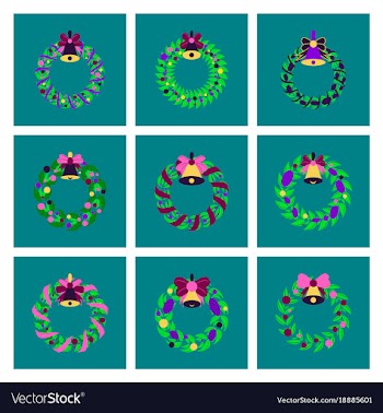 Assembly flat christmas wreath vector image
