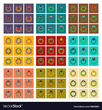 Assembly flat christmas wreath vector image
