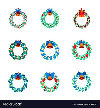 Assembly flat christmas wreath vector image
