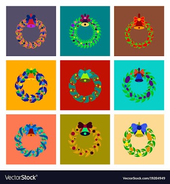 Assembly flat christmas wreath vector image