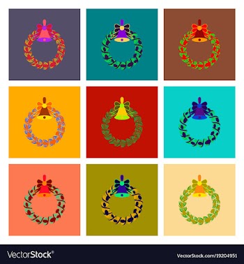 Assembly flat christmas wreath vector image