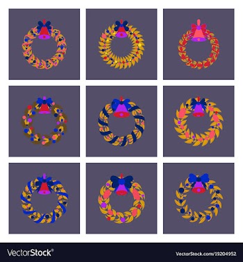 Assembly flat christmas wreath vector image