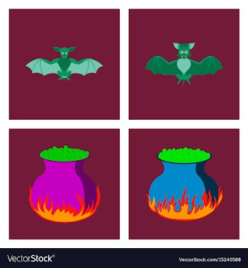 Assembly flat cute bat potion vector image
