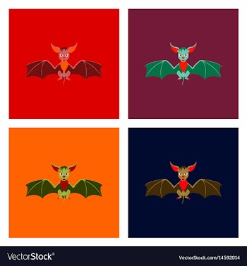 Assembly flat cute bat vector image