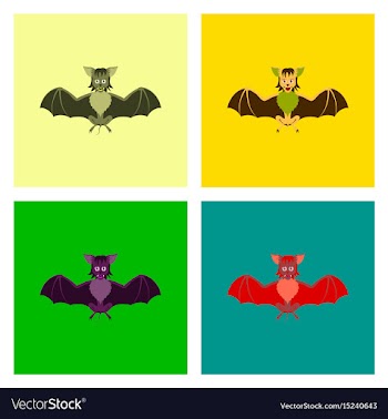 Assembly flat cute bat vector image