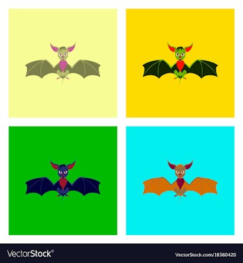 Assembly flat cute bat vector image