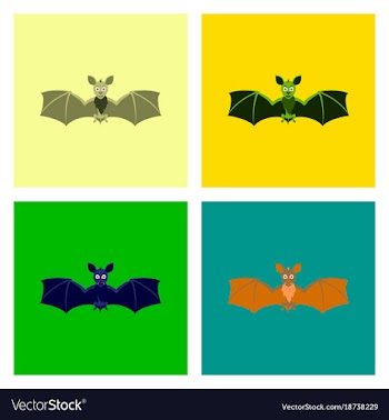 Assembly flat cute bat vector image