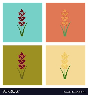 Assembly flat flower gladiolus vector image