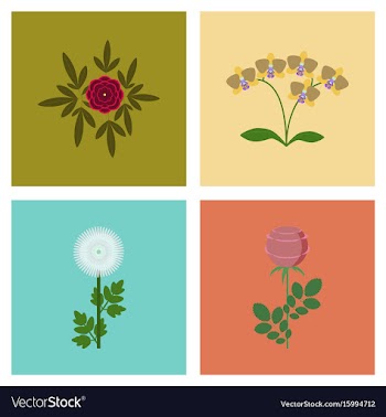 Assembly flat flower paeonia vector image