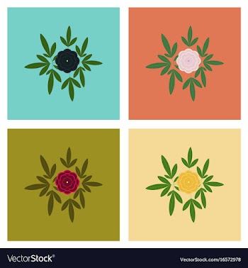 Assembly flat flower paeonia vector image