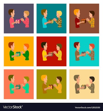 Assembly flat friends gift vector image