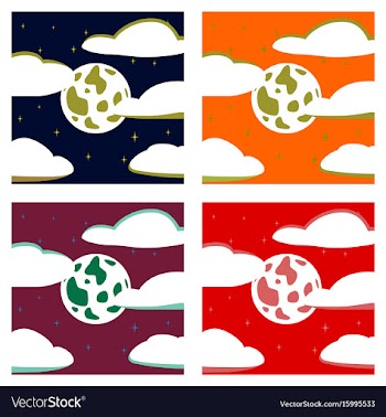 Assembly flat full moon sky vector image
