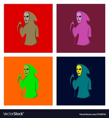 Assembly flat halloween death scythe vector image