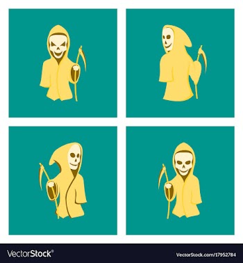 Assembly flat halloween death scythe vector image
