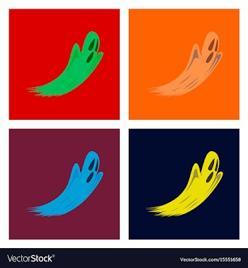 Assembly flat halloween ghost vector image