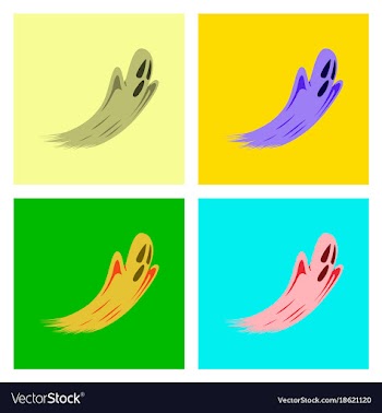 Assembly flat halloween ghost vector image