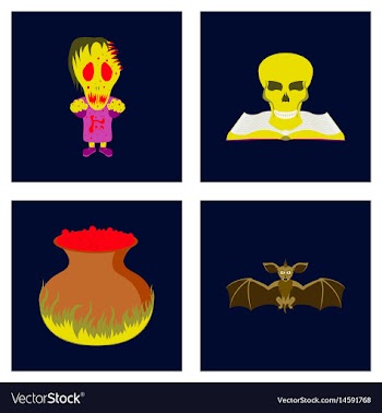 Assembly flat halloween monster book vector image