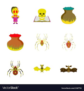 Assembly flat halloween monster vector image