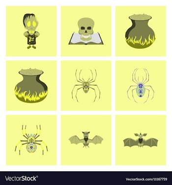 Assembly flat halloween monster vector image