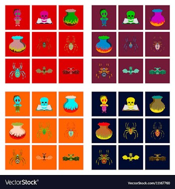 Assembly flat halloween monster vector image