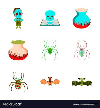 Assembly flat halloween monster vector image