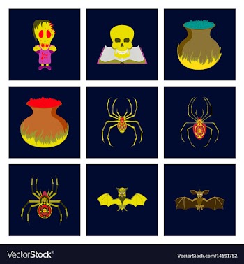 Assembly flat halloween monster vector image
