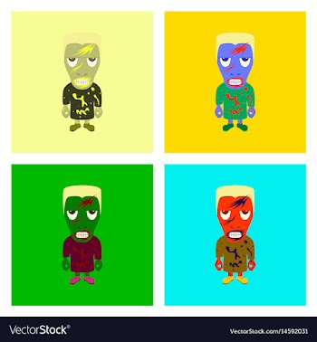 Assembly flat halloween monster vector image