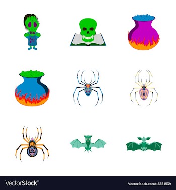 Assembly flat halloween monster vector image