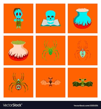 Assembly flat halloween monster vector image