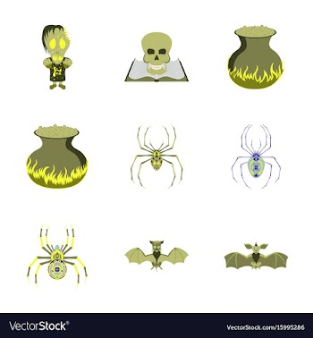 Assembly flat halloween monster vector image