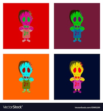 Assembly flat halloween monster vector image