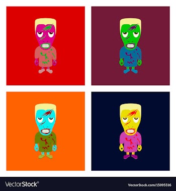 Assembly flat halloween monster vector image