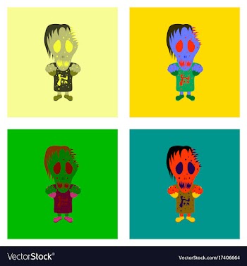 Assembly flat halloween monster vector image