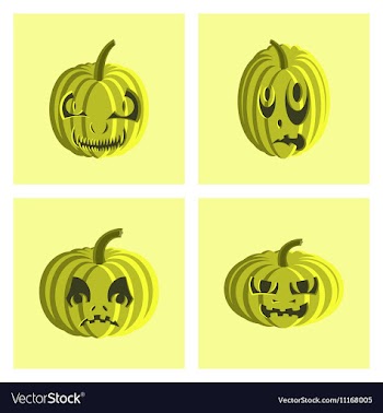 Assembly flat Halloween pumpkin vector image