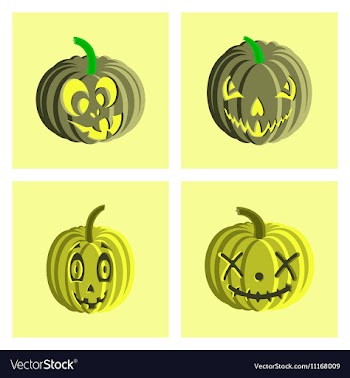 Assembly flat Halloween pumpkin vector image
