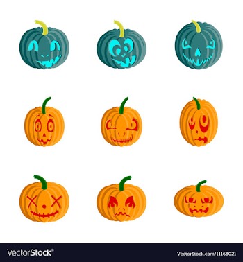 Assembly flat Halloween pumpkin vector image